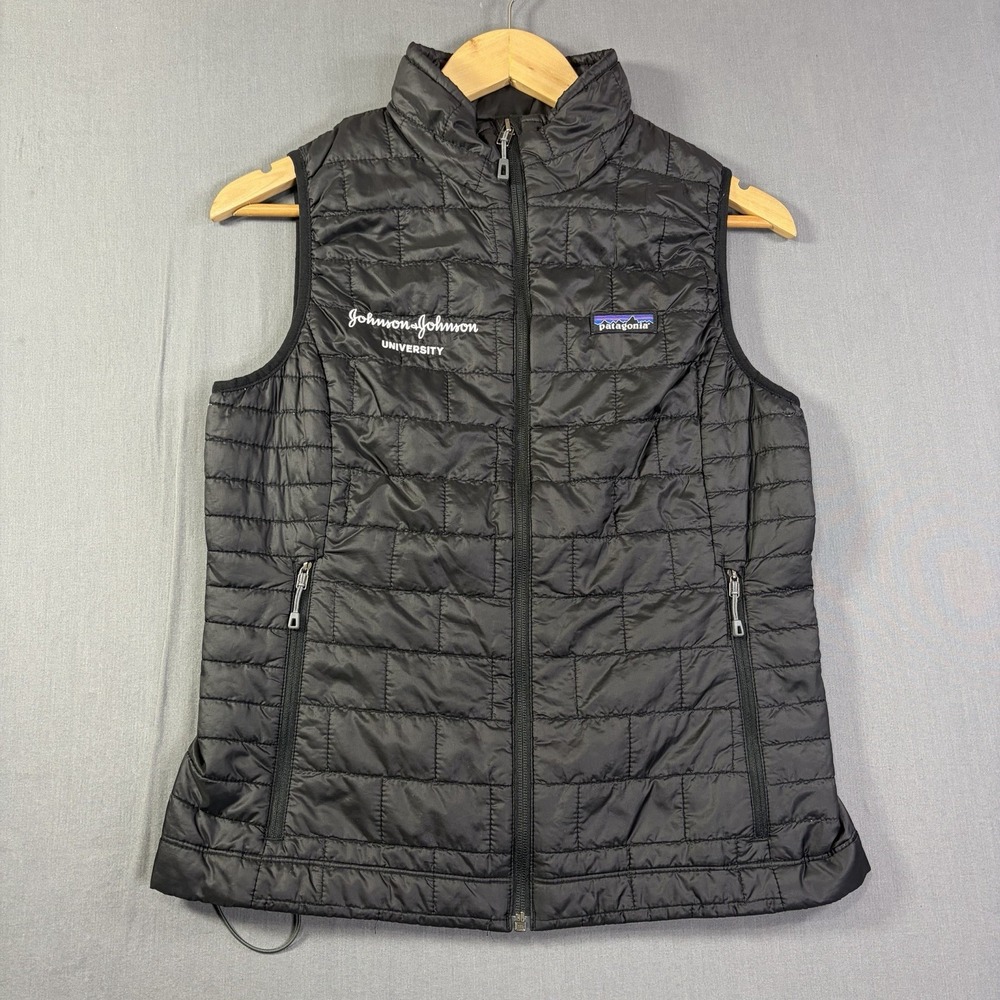 Patagonia Puffer Vest Womens Small Black Zip Up
